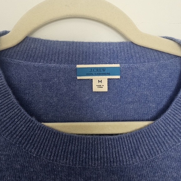 J. Crew 100% Cashmere Blue Crew Neck Sweater - Picture 2 of 5